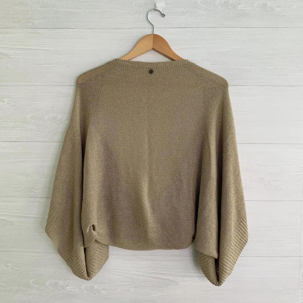 Soft Surroundings - Tan soft knit convertible shrug shawl wrap, S/M - Picture 3 of 5